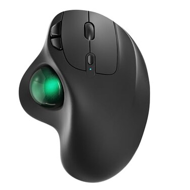 Nulea M501 Wireless Trackball Mouse Rechargeable Ergonomic Easy Thumb Control Precise Smooth Tracking 3 Device Connection Bluetooth or USB Receiver Compatible for PC Laptop Mac Windows