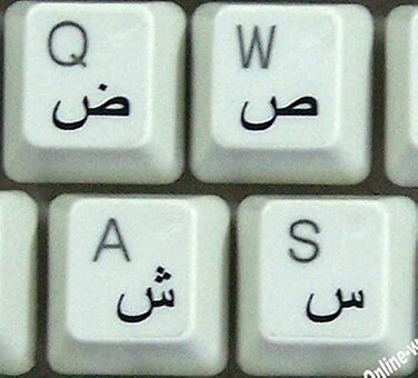 Online-Welcome Arabic Stickers for Keyboard with Black Letters Transparent for Computer LAPTOPS Desktop