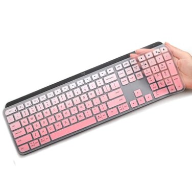 MUBUY-GOL Keyboard Cover for Logitech MX Keys SMX Keys S Combo Wireless KeyboardLogitech MX Keys Advanced Wireless KeyboardLogitech Craft Keyboard Ultra Thin Silicone Keyboard Protective Skin GPink