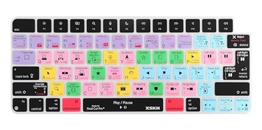 XSKN Final Cut Pro Shortcut EU US Version Silicone Keyboard Cover for Apple 2021 2024 iMac Magic Keyboard with Touch ID A2449 A3118 Lock Key A2450 A3203 Without Numeric keypad