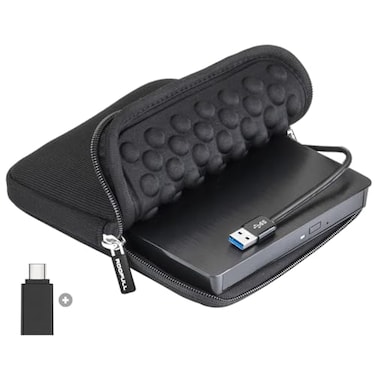 ROOFULL External CD DVD Drive USB 30 with Carrying Case for Laptop Mac
