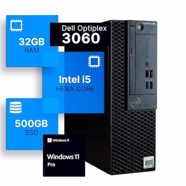 Dell Optiplex 3060 Desktop Computer Intel i58500 32 32GB DDR4 RAM 500GB SSD Solid State Windows 11 Professional Home or Office PC Renewed i5 500GB SSD 32GB RAM Content Creation