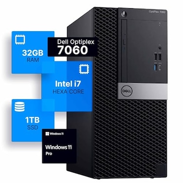 Dell Optiplex 7060 Tower Desktop Computer Intel i78700 34 32GB DDR4 RAM 1TB SSD Solid State Windows 11 Professional Home or Office PC Renewed