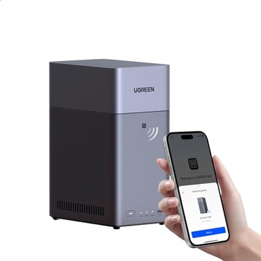 UGREEN NAS DH2300 2Bay Desktop NASync Support Capacity 64TB Diskless Remote Access AI Photo Album Beginner Friendly System 4GB RAM on Board1GbE 4K HDMI Network Attached StorageDiskless