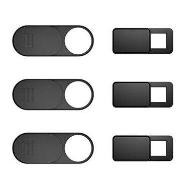 TRILINK Webcam Cover 6Pack Web Camera Cover Slide UltraThin for Laptop iMac MacBook Pro Mac Computer Smart Phone Tablets Slider Camera Blocker Protect Your Privacy Security Black