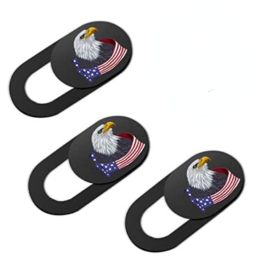 wrumava Flag Eagle Webcam Camera Cover Slide Web Camera Cover Fits for Laptop Desktop Pc Macboook Pro iMac Mac mini iPad Pro Computer iPhone Protect Your Privacy Security