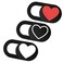 IMNEXT2U Webcam Cover 3 Pack Ultra Thin Slide Laptop Camera Cover for Echo Show Computer Tablet Chromebook PC Peach Heart Black