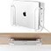 Haohaio Laptop Wall Mount Holder SpaceSaving Under Desk Laptop Mount with Cable Slots Supports 126 Thick Devices Compatible with iPadMacBooksSurface Clear
