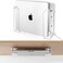Haohaio Laptop Wall Mount Holder SpaceSaving Under Desk Laptop Mount with Cable Slots Supports 126 Thick Devices Compatible with iPadMacBooksSurface Clear