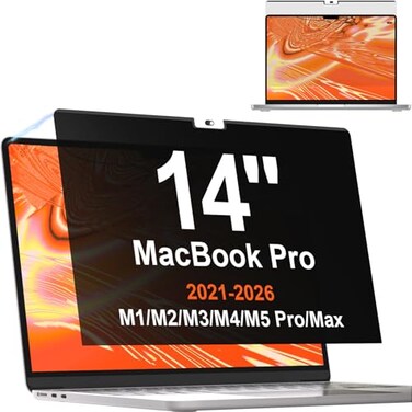 Mamol Privacy Screen for MacBook Pro 14 Inch 20212026 M5 M4 M4 Pro M4 Max M3 M3 Pro M3 Max M2 Pro M2 Max M1 Pro M1 Max Magnetic Removable Anti Blue Light Glare Screen Protector