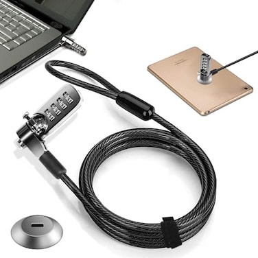 DDONG Computer Laptop Cable Lock Slot Plate 623ft Cable Security Computer Combination Lock 4 Digital Password Protection Cable Anti Theft Lock and Notebook Other Device