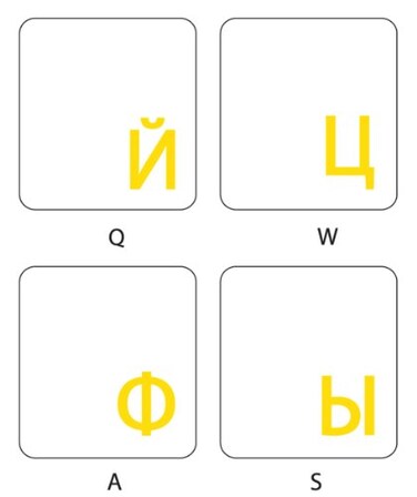 Online-Welcome Russian Keyboard Stickers Transparent Yellow Letters for Any Laptop Computer PC Desktop Notebook