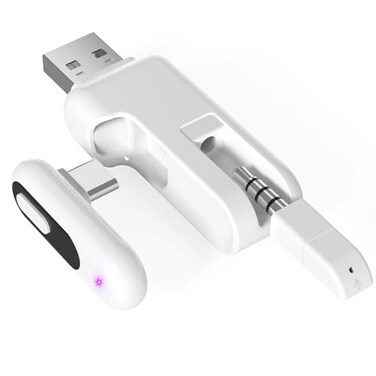 YOCOWOCO USBC Bluetooth Adapter for PS5 2in1 USBA Bluetooth Audio Adapter for PS5 with aptXAdaptive Low Latency Wireless Audio Transmitter to Connect Bluetooth Headphones Earbuds