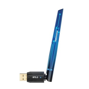 hakimonoe Hakimonoe Long Range USB Bluetooth 53 Adapter for PC Wireless Dongle Enhanced Antenna for Laptop Desktop Computer Windows 11 10 81 7 Linux Pair n Play Headphones Speaker Mice Keyboard Contro