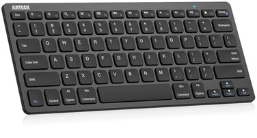 Arteck UltraSlim Bluetooth Keyboard Compatible with iPad 102inchiPad AiriPad 97inchiPad ProiPad mini iPhone and Other Bluetooth Enabled Devices Including iOS Android Windows Black