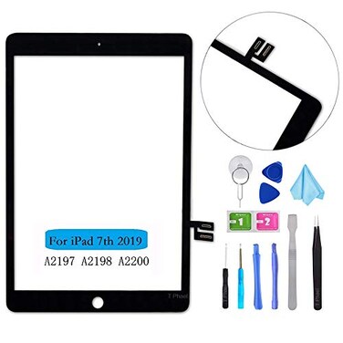 T Phael Black Touch Screen Digitizer Repair Kit for iPad 102 2019 iPad 7 7th Gen A2197 A2198 A2200 Without Home Buttonnot Include LCD Tools