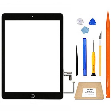 JPUNG for iPad 5 5th Generation 2017 Released Glass Screen Replacement A1822 A1823 Only for 5th Gen Touch Digitizer 97 Inch Home Button Full Repair Kit