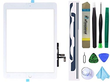 Dedyel Touch Screen Replacement for iPad 5 2017 97 inch A1822 A1823 A1474 A1475 Digitizer Glass Assembly Without Home Button not Include LCD PreInstalled Adhesive Tool KitsWhite