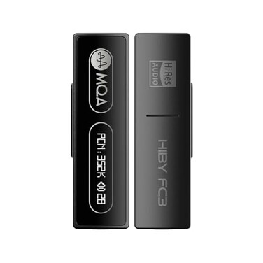 HiBy FC3 USB DAC with Display HiRes Audio 112mW Output Power Support PCM DSD MQA dongle for iPhoneMACAndroidWindowsBlack