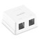 NavePoint Keystone Jack SurfaceMount Box 2Port White 10Pack