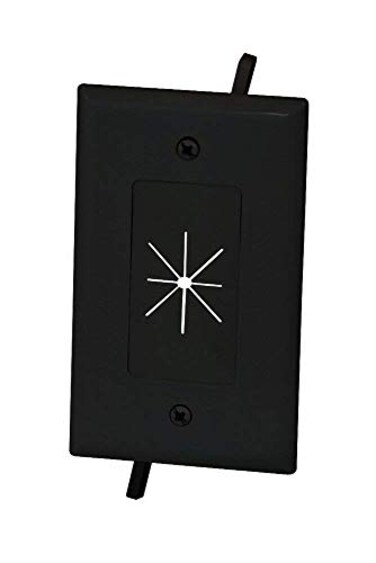 DATA COMM 450014BK Cable Plate with Flexible Opening 1Gang Black