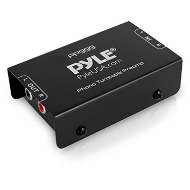 Pyle Phono Turntable Preamp Mini Electronic Audio Stereo Phonograph Preamplifier with RCA Input RCA Output Low Noise Operation Powered by 12 Volt DC Adapter PP999
