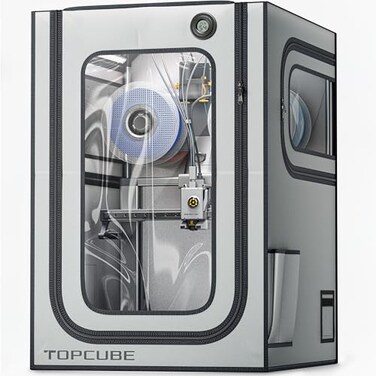TopCube TOPCUBE 3D Printer Enclosure for Bambu Lab A1 Combo Stainless Steel Frame Enclosure with LED Light for AMS Lite Top Mounting Fireproof Dustproof Noise Reduction Constant Temperature 3D Printer