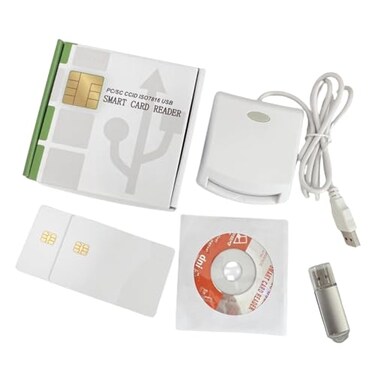 xcrfid ISO7816 Contact EMV SIM eID PCSC USB CCID Smart IC Chip Card Reader Writer Programmer with 2pcs SLE4442 Cards SDK KitProgram Required for Professional Engineer