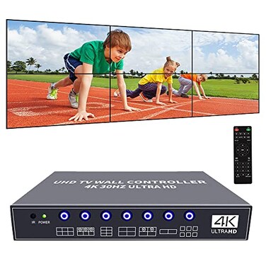 iseevy ISEEVY 4K UHD Video Wall Controller 2x3 3x2 2x2 TV Wall Processor Support 3840x216030 HDMI Input for 6 TV Splicing Display