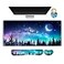 AIMSA Large Gaming Mouse Pad Set Keyboard Wrist Rest Support Extended Mouse Pad Mouse Wrist Cushion Coaster Ergonomic Memory Foam Multifunctional Desk Mat 35x157inch Forest Moon Sky