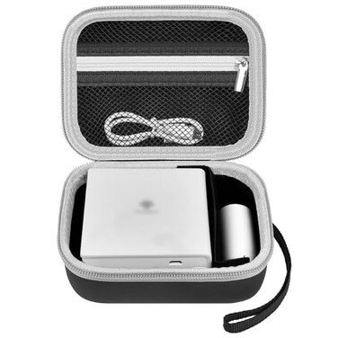 Grapsa Case Compatible with Phomemo M02 T02 M02S M02 pro Q30S M02X Inkless Sticker Photo Printer Mini Portable Printer Storage Carrying Holder for Label Maker Thermal Paper USB Cable Box OnlyBlack