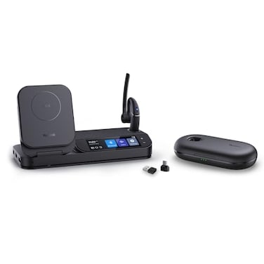 Yealink BH71 Workstation Pro Bluetooth Headset for Office Phone Computer Mobile Work with Teams Certified Zoom Charging Case Wireless Charging Pad Speakerphone USB 30 Hub 3Inch Touchscreen