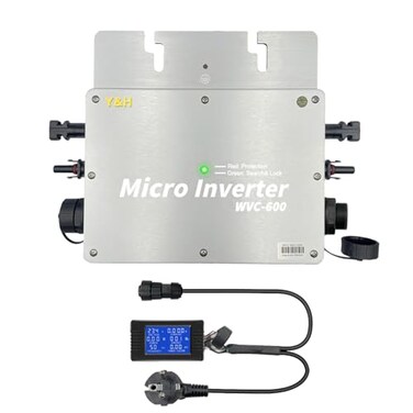 Y&amp;H YH 600W Solar Grid Tie Micro Inverter with AC Data Monitoring Display Screen Waterproof IP65 MPPT DC2850V PV Input AC80160V Output for 24V 36V Solar Panel