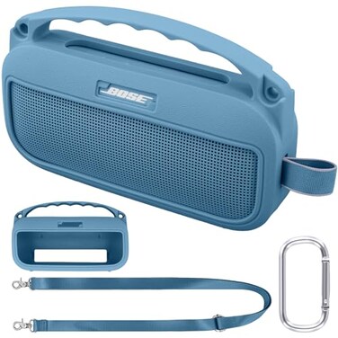 co2CREA Soft Silicone Case Replacement for Bose New SoundLink Flex 2nd Gen Bluetooth Portable Speaker Silicone Case Blue Case