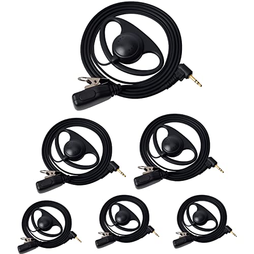 uayesok Uayesok 1 Pin D Shape 2 Way Radio Earpiece 3.5 MM