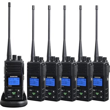SAMCOM FPCN30A Two Way Radios Walkie Talkies Long Range for Adults Rechargeable 5 Watt High Power Portable 2Way Radios with Group Talk Function for BusinessSchoolWarehouseRestaurant 6 Pcs