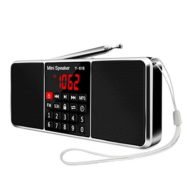 Lefon LEFON Multifunction Digital FM Radio Media Speaker MP3 Music Player Support TF Card USB Drive with LED Screen Display and Setting Timing Shutdown Function Black