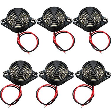 mxuteuk 6pcs DC 324V Wired Electronic Buzzer Alarm Sounder Speaker Intermittent Beep Tone SFM27II