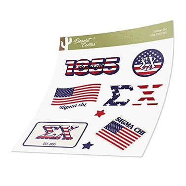 Desert Cactus Sigma Chi Sticker Decal Laptop Water Bottle Car USA Sheet