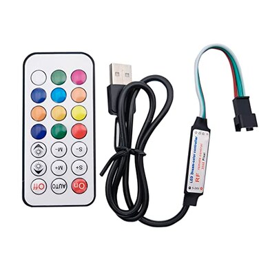 Cleiscry WS2812B SK6812 Led Pixel Controller USB RF 141721Keys with Remote Controller DC524V USB 21 Key 3pin for WS2812BSK6812