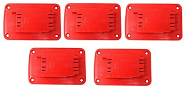JSP Manufacturing Red Plastic Power Tool Holder Mount for Milwaukee M18 or Dewalt 20V 12V Power Drill 5