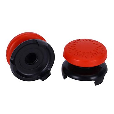 ASHATA 2Pcs Thumbstick for 3D Texture Thumb Grip Stick Joystick Thumbstick for PS 5 Controller Red