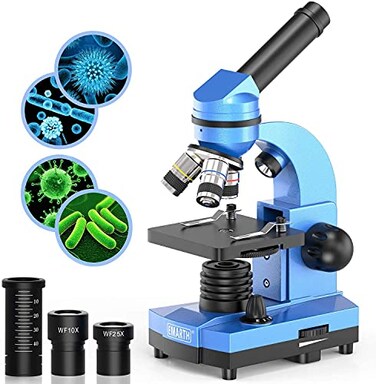 Emarth Microscope for Kids Beginners Children Student 40X 1000X Compound Microscopes with 52 pcs Educational Kits