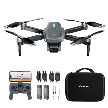 Ameta Drones with Camera for Adults 4k UHD S20 Lite Brushless Motor FPV Foldable RC Drones for Adults Kids Beginners with 36 Mins Long Flight Altitude Hold Headless Mode Circle Fly 360 Flips Cool Toys
