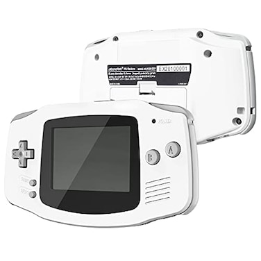 eXtremeRate IPS Ready Upgraded White Replacement Shell Full Housing Cover Black Screen Lens for Gameboy Advance Compatible with Both IPS Standard LCD Without Console IPS Screen