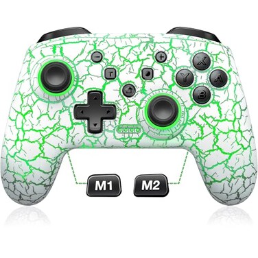 ELISWEEN Switch Controller Compatible with Switch 12LiteOLED Wireless Pro Controllers Work with iOSAndroidPC with RGB Light Programmable TURBO Wakeup