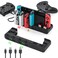 MLIFEMFUL Switch Controller Charger Dock Compatible with Nintendo Switch Switch OLED Model Joycons Switch Joycon Charging Dock Charges up to 6pcs Joycon with Game Card Storage Joycon Charger Stand