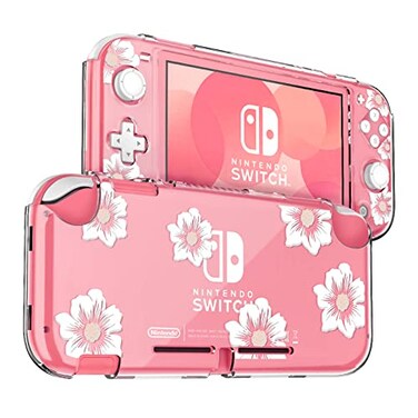 DLseego Sakura White Flower Floral Clear Switch Lite Protective Case 2Piece Split Full Wrap PC Hard Shell AntiScratch AllRound Protection Cover for Switch 2019 Model