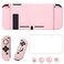 OLDZHU Pink Dockable Protective Case Cover Compatible with Nintendo Switch JoyCon Controllerswith Glass Screen Protector and 4 Thumb GripsShockAbsorption and AntiScratch Pink