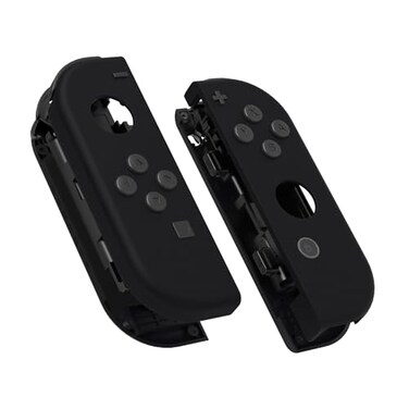 eXtremeRate DIY Replacement Shell Buttons for Nintendo Switch Switch OLED Black Soft Touch Custom Housing Case with Full Set Button for Joycon Handheld Controller Console Shell NOT Included